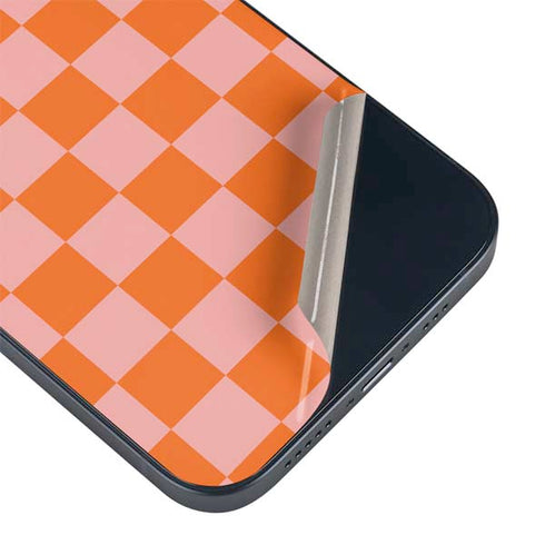 Orange Checkered iPhone 14 Plus Skin